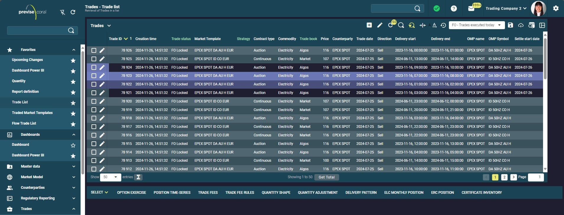 Previse Coral: Trade Capture